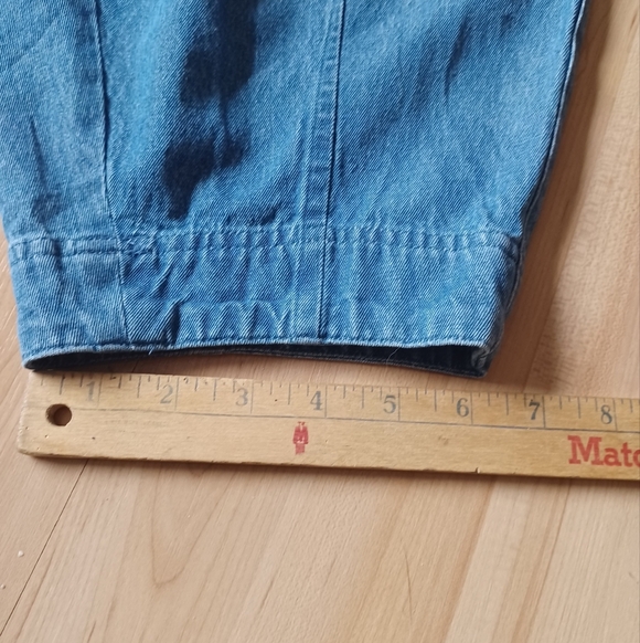 Icône Par Simons Blue Balloon Denim Pants Small 100% Cotton High Rise Tapered - Picture 13 of 13